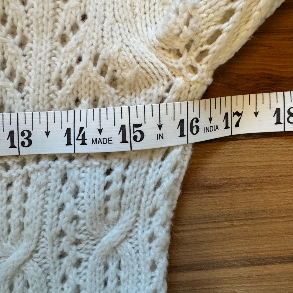 Y2K Vintage GAP Cream Cable Knit Cardigan Longline Alpaca Wool Cottagecore Boho - Picture 8 of 10